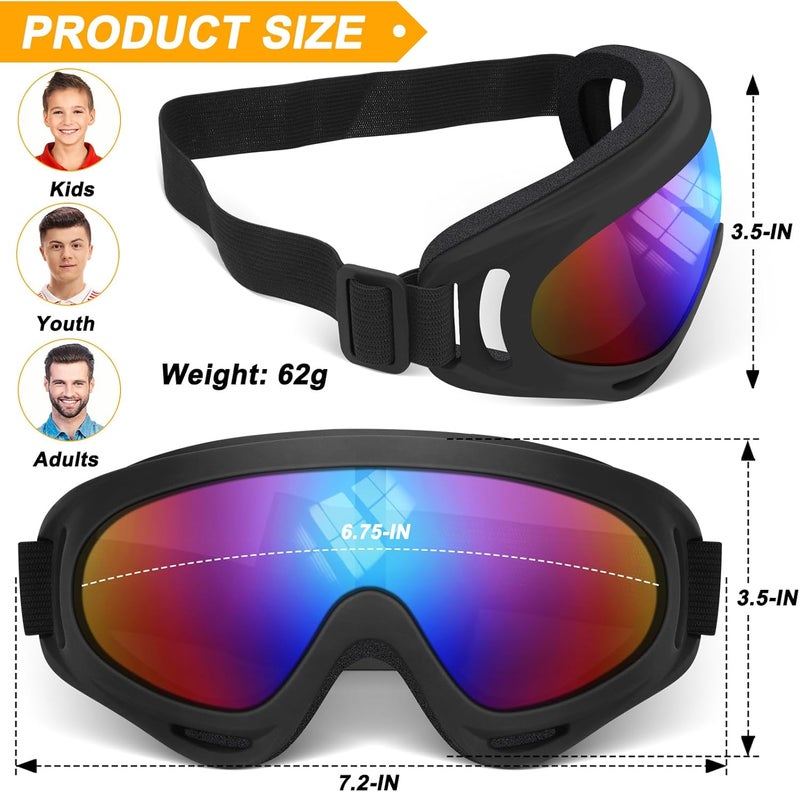 OXG Store 2 Pack Motorcycle Goggles with 2 Neck Gaiters, UV400 Protection Dirt Bike Motorbike Motocross ATV Skiing Goggles - Image 2